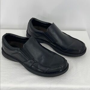 STREET CARS SIZE 14 Men's Black Leather Slip-On Shoes